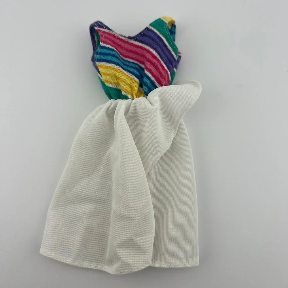 Vintage Barbie Dress #2088 Rainbow Stripe & White Skirt Outfit 1977‎ HTF